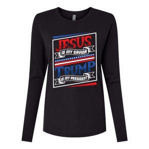 Jesus Is My Savior Trump Is My President Elections 2020 Gift Womens Cotton Relaxed Long Sleeve T-Shirt