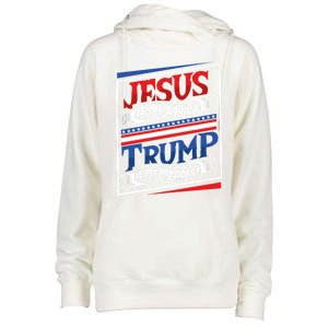 Jesus Is My Savior Trump Is My President Elections 2020 Gift Womens Funnel Neck Pullover Hood