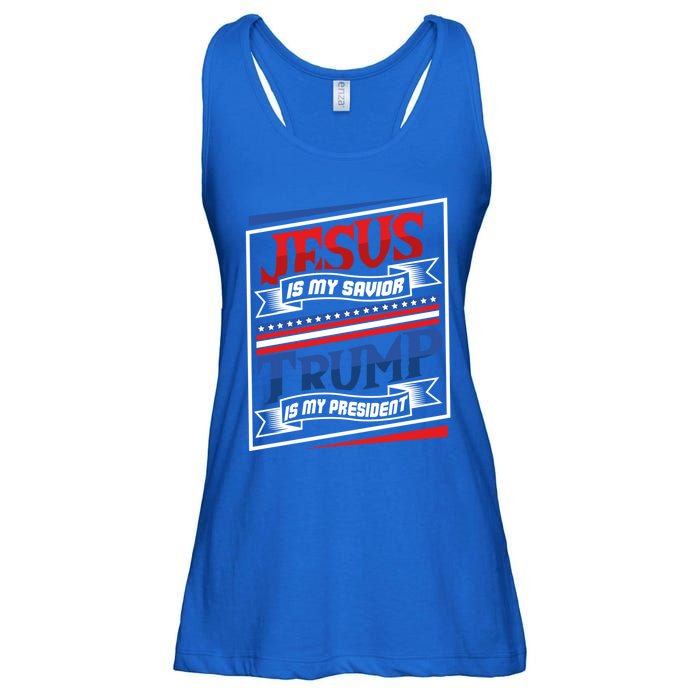 Jesus Is My Savior Trump Is My President Elections 2020 Gift Ladies Essential Flowy Tank