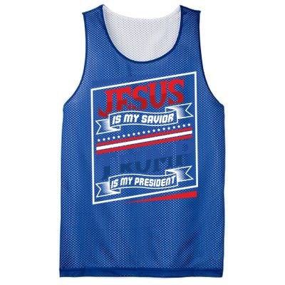 Jesus Is My Savior Trump Is My President Elections 2020 Gift Mesh Reversible Basketball Jersey Tank