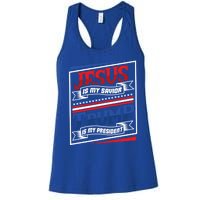 Jesus Is My Savior Trump Is My President Elections 2020 Gift Women's Racerback Tank