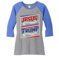 Jesus Is My Savior Trump Is My President Elections 2020 Gift Women's Tri-Blend 3/4-Sleeve Raglan Shirt