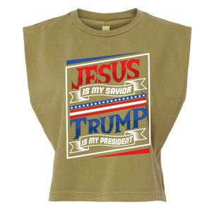 Jesus Is My Savior Trump Is My President Elections 2020 Gift Garment-Dyed Women's Muscle Tee