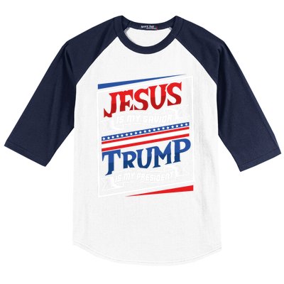 Jesus Is My Savior Trump Is My President Elections 2020 Gift Baseball Sleeve Shirt