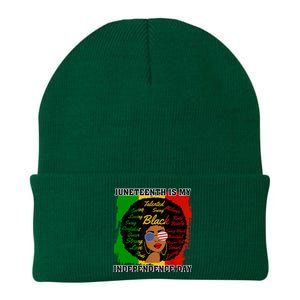 Juneteenth Is My Independence Day Black Girl Black Queen Knit Cap Winter Beanie