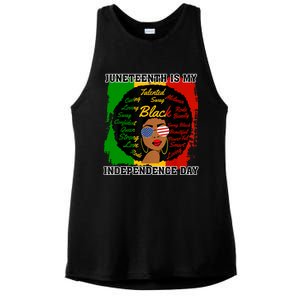 Juneteenth Is My Independence Day Black Girl Black Queen Ladies PosiCharge Tri-Blend Wicking Tank