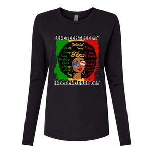 Juneteenth Is My Independence Day Black Girl Black Queen Womens Cotton Relaxed Long Sleeve T-Shirt