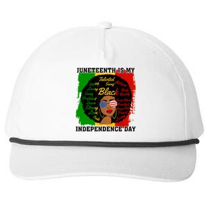 Juneteenth Is My Independence Day Black Girl Black Queen Snapback Five-Panel Rope Hat