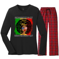 Juneteenth Is My Independence Day Black Girl Black Queen Women's Long Sleeve Flannel Pajama Set 