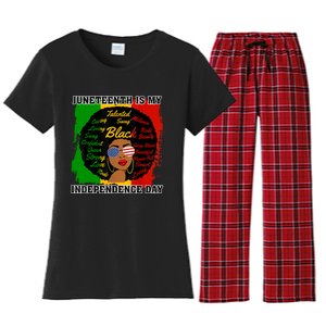 Juneteenth Is My Independence Day Black Girl Black Queen Women's Flannel Pajama Set