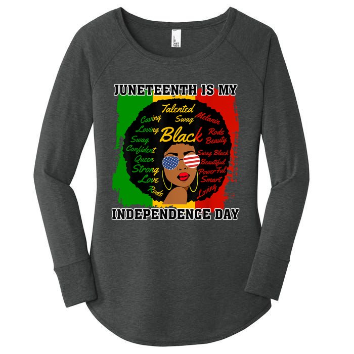 Juneteenth Is My Independence Day Black Girl Black Queen Women's Perfect Tri Tunic Long Sleeve Shirt