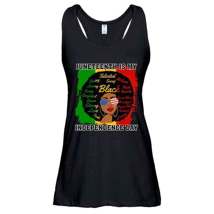 Juneteenth Is My Independence Day Black Girl Black Queen Ladies Essential Flowy Tank