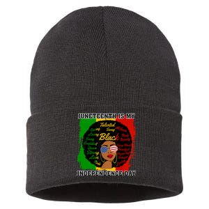 Juneteenth Is My Independence Day Black Girl Black Queen Sustainable Knit Beanie