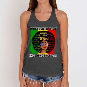 Juneteenth Is My Independence Day Black Girl Black Queen Women's Knotted Racerback Tank