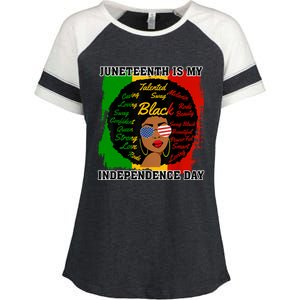 Juneteenth Is My Independence Day Black Girl Black Queen Enza Ladies Jersey Colorblock Tee