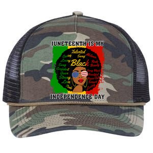 Juneteenth Is My Independence Day Black Girl Black Queen Retro Rope Trucker Hat Cap