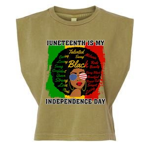 Juneteenth Is My Independence Day Black Girl Black Queen Garment-Dyed Women's Muscle Tee