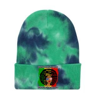 Juneteenth Is My Independence Day Black Girl Black Queen Tie Dye 12in Knit Beanie