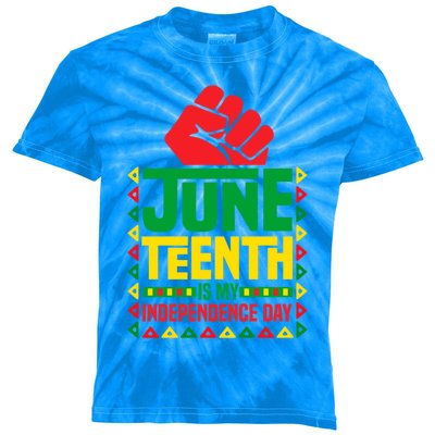 Juneteenth Is My Independence Day Outfit Funny Juneteenth Gift Kids Tie-Dye T-Shirt