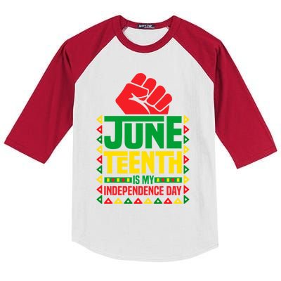 Juneteenth Is My Independence Day Outfit Funny Juneteenth Gift Kids Colorblock Raglan Jersey