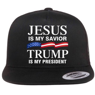 Jesus Is My Savior Trump Is My President Flatbill Hat