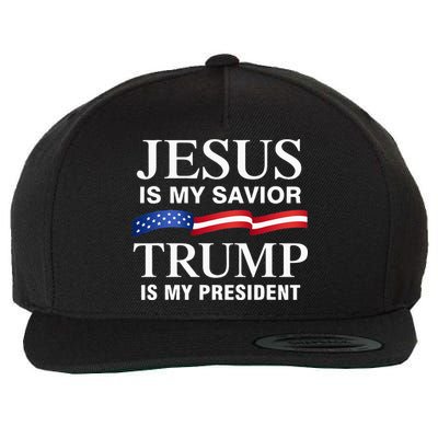 Jesus Is My Savior Trump Is My President Wool Snapback Cap