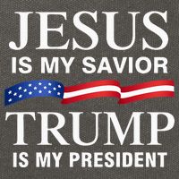 Jesus Is My Savior Trump Is My President Cotton Canvas Backpack