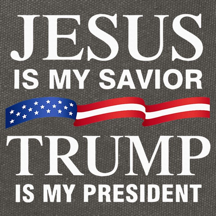 Jesus Is My Savior Trump Is My President Cotton Canvas Backpack