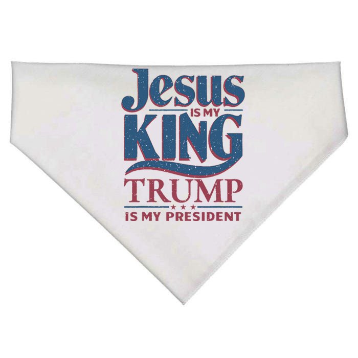 Jesus Is My King Trump Is My President USA-Made Doggie Bandana