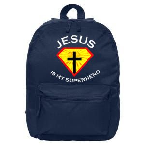 Jesus Is My Superhero Cute Powerful Christian Gift SUPER 16 in Basic Backpack