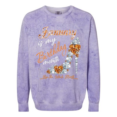 January Is My Birthday The Whole Month Diamond Colorblast Crewneck Sweatshirt