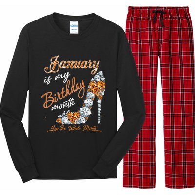 January Is My Birthday The Whole Month Diamond Long Sleeve Pajama Set