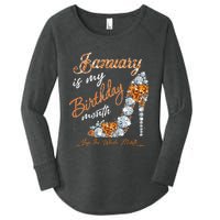 January Is My Birthday The Whole Month Diamond Women's Perfect Tri Tunic Long Sleeve Shirt