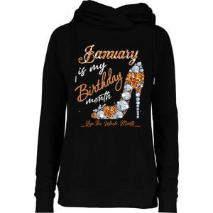 January Is My Birthday The Whole Month Diamond Womens Funnel Neck Pullover Hood