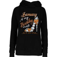 January Is My Birthday The Whole Month Diamond Womens Funnel Neck Pullover Hood