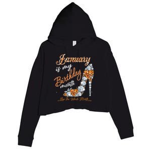 January Is My Birthday The Whole Month Diamond Crop Fleece Hoodie