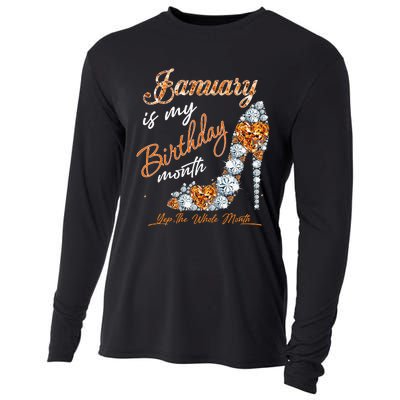 January Is My Birthday The Whole Month Diamond Cooling Performance Long Sleeve Crew