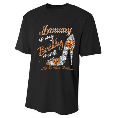 January Is My Birthday The Whole Month Diamond Performance Sprint T-Shirt