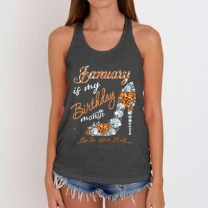 January Is My Birthday The Whole Month Diamond Women's Knotted Racerback Tank