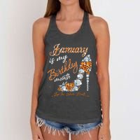 January Is My Birthday The Whole Month Diamond Women's Knotted Racerback Tank