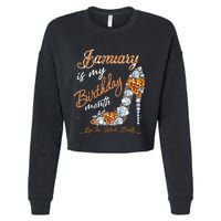 January Is My Birthday The Whole Month Diamond Cropped Pullover Crew