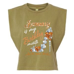 January Is My Birthday The Whole Month Diamond Garment-Dyed Women's Muscle Tee