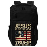 Jesus Is My Savior Trump Is My President Trump 2024 Usa Flag Impact Tech Backpack