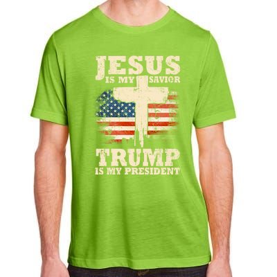 Jesus Is My Savior Trump Is My President Trump Supporter Gift Adult ChromaSoft Performance T-Shirt