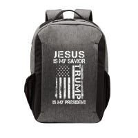 Jesus Is My Savior Trump Is My President Christian Vector Backpack