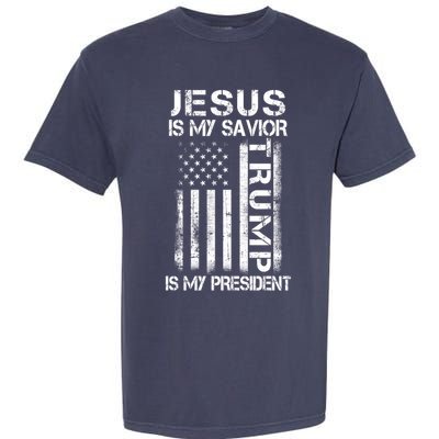 Jesus Is My Savior Trump Is My President Christian Garment-Dyed Heavyweight T-Shirt