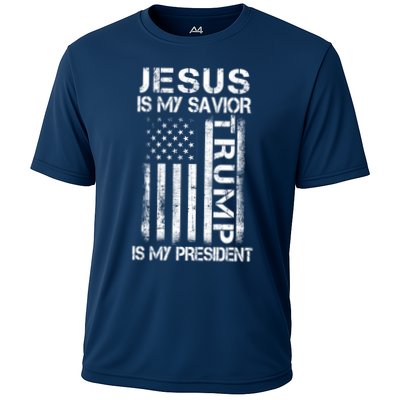 Jesus Is My Savior Trump Is My President Christian Performance Shirt