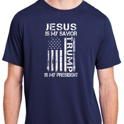 Jesus Is My Savior Trump Is My President Christian Adult ChromaSoft Performance T-Shirt