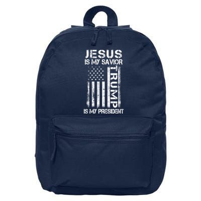 Jesus Is My Savior Trump Is My President Christian 16 in Basic Backpack
