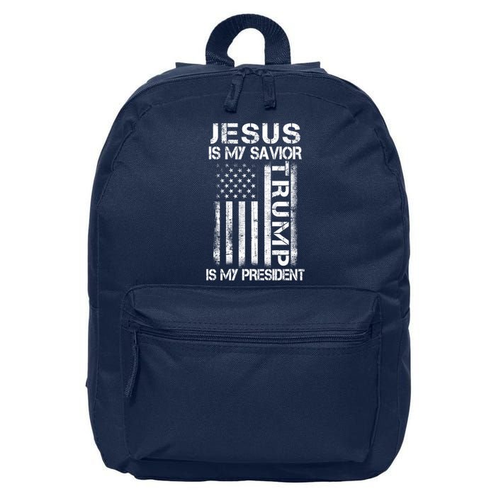 Jesus Is My Savior Trump Is My President Christian 16 in Basic Backpack